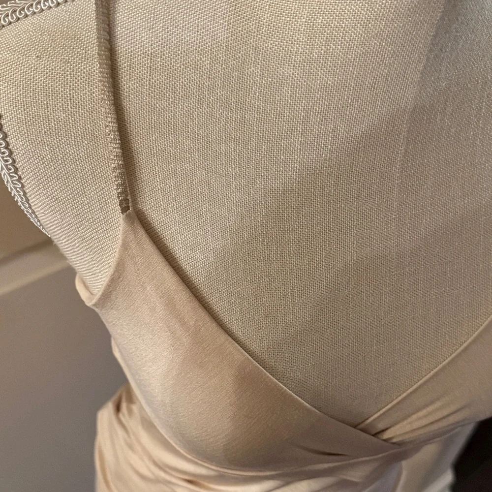 Silk Beige  Cami with Delicate Straps - Picture 2 of 7